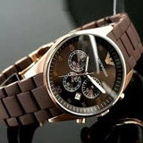 Emporio Armani Men’s Quartz Stainless Steel Brown Dial 43mm Watch AR5890