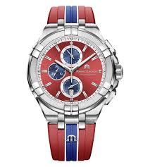 Maurice Lacroix Aikon Beach Volley Vikings Limited Edition Red Dial Red Rubber Strap Watch for Men - AI1018-SS001-530-6 Hover Image