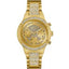 Guess Rockstar Gold Stainless Steel Gold Dial Chronograph Quartz Watch for Ladies - W0850L2