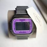 Fossil Retro Digital Grey Mesh Bracelet Positive Display Dial Digital Watch for Gents - FS5888