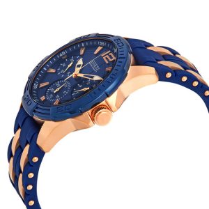 Guess Men’s Quartz Blue Silicone & Stainless Steel Blue Dial 43mm Watch W0366G4 Hover Image