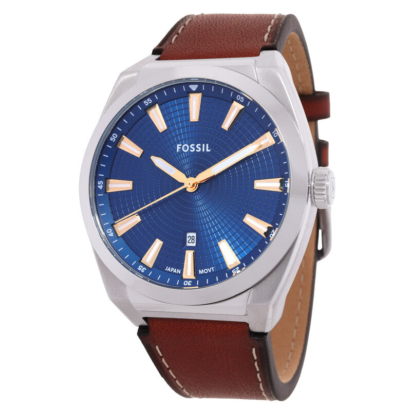 Fossil Everett Three-Hand Date Brown Leather Watch - FS6115