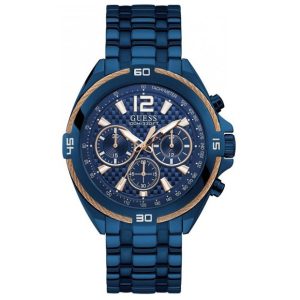 Guess Men’s Quartz Blue Stainless Steel Blue Dial 47mm Watch W1258G3 Hover Image