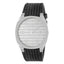 Gucci Men's Silver Stainless Steel Watch, Black Leather | YA163419