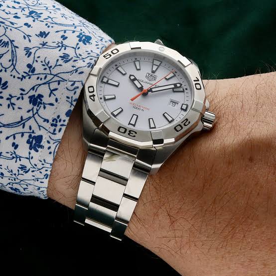 Tag Heuer Aquaracer Men’s Quartz Swiss Made Silver Stainless Steel White Dial 41mm Watch WBD1111.BA0928