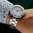 Tag Heuer Aquaracer Men’s Quartz Swiss Made Silver Stainless Steel White Dial 41mm Watch WBD1111.BA0928