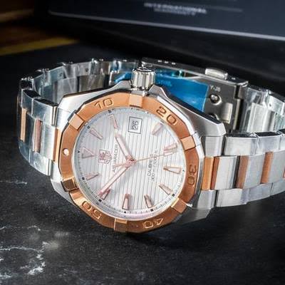 TAG Heuer - WAY2150.BD0911 Aquaracer 300M Calibre 5 40.5 Stainless Steel / Rose Gold / Silver / Bracelet