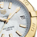 Tag Heuer Aquaracer Two-tone Stainless Steel White Mother of Pearl Dial Quartz Watch for Ladies- WBD1320.BB0320