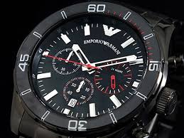 Emporio Armani Men’s Chronograph Stainless Steel Black Dial 44mm Watch AR5931 Main Image