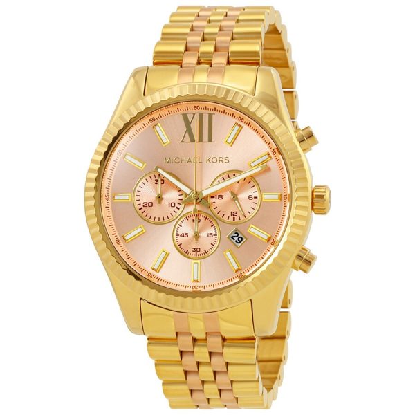 Michael Kors Women’s Quartz Stainless Steel Rose Gold Dial 45mm Watch MK6473 Hover Image