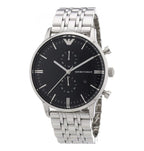 Emporio Armani Men’s Quartz Stainless Steel Black Dial 43mm Watch AR0389