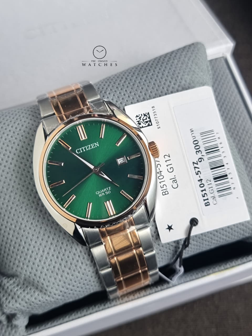 Citizen Men’s Quartz Two-Tone Stainless Steel Green Dial 41mm Watch BI5104-57Z