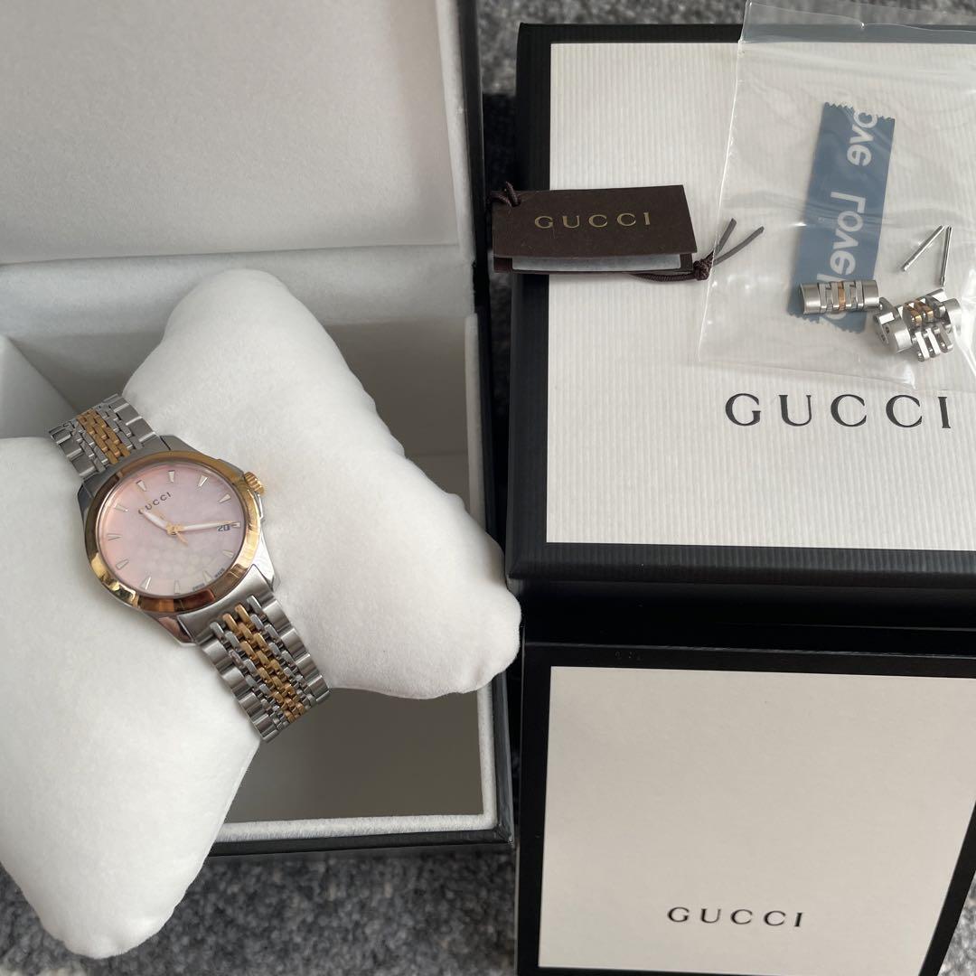 Gucci Watch G Timeless Pink Pearl Dial YA126536 Parallel Import Item