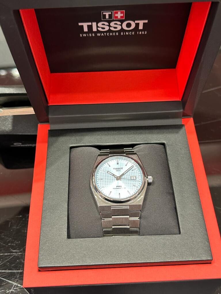 TISSOT Classic PRX Light Blue dial 40mm PM 80 T137.407.11.351.00T NEW in box