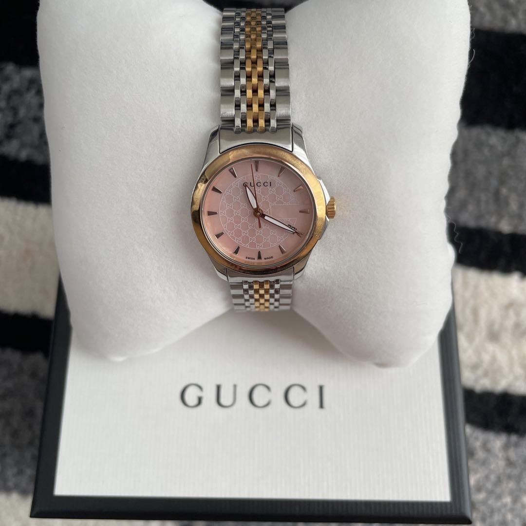Gucci Watch G Timeless Pink Pearl Dial YA126536 Parallel Import Item