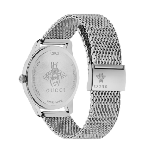 Gucci G-Timeless Moonphase Silver Mesh Bracelet Blue Dial Quartz Watch for Gents – GUCCI YA126328