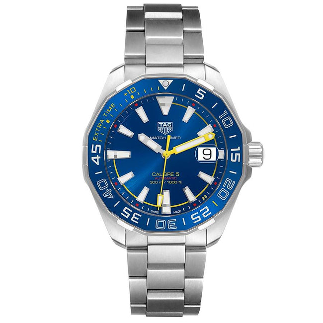Tag Heuer Calibre 5 Match Timer Shinji Kagawa Edition Silver Stainless Steel Blue Dial Automatic Watch for Gents - WAY201H.BA0927 Hover Image