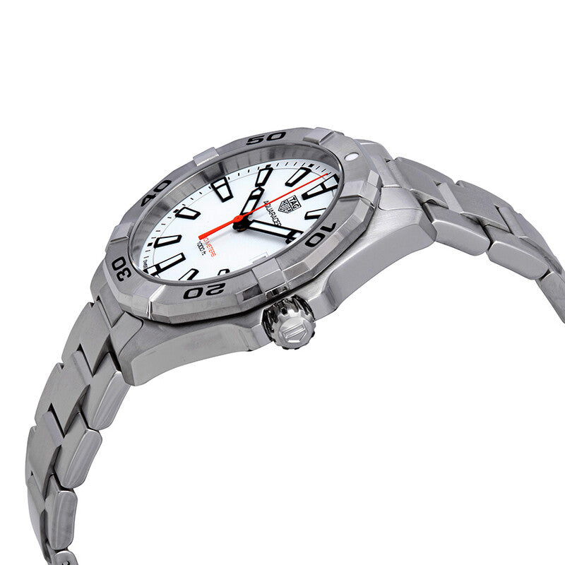 Tag Heuer Aquaracer Men’s Quartz Swiss Made Silver Stainless Steel White Dial 41mm Watch WBD1111.BA0928