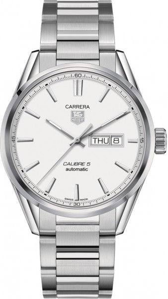 Tag Heuer Carrera Men’s Automatic Swiss Made Silver Stainless Steel Silver Dial 41mm Watch WAR201B.BA0723 WAR2018.BA0723 Hover Image