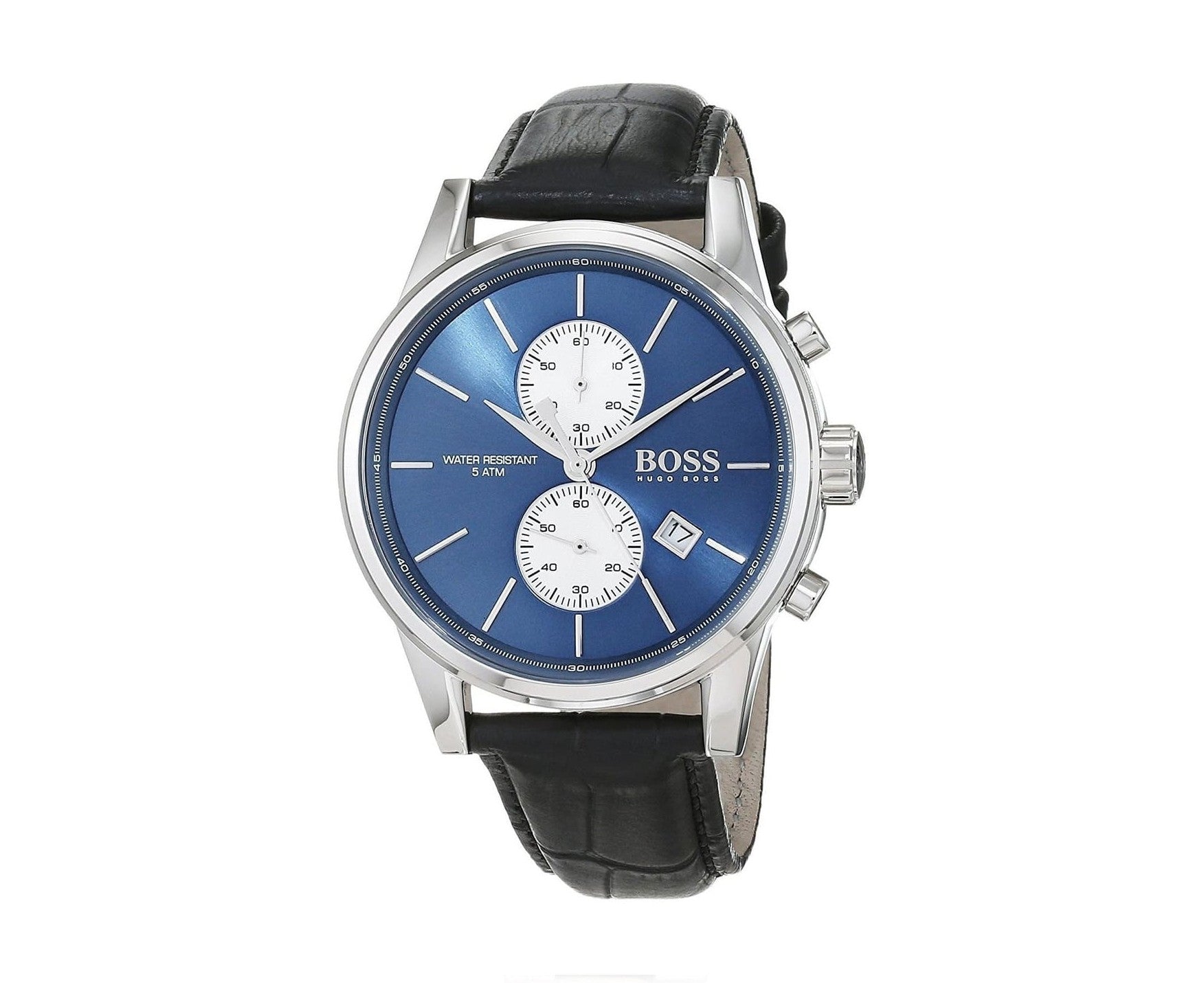 Hugo Boss Men’s Chronograph Leather Strap Blue Dial 41mm Watch 1513283