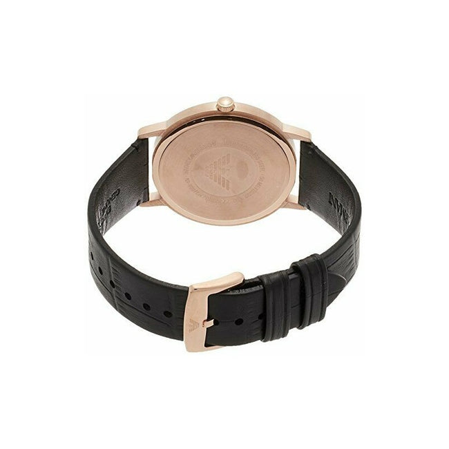 Emporio Armani Unisex Quartz Leather Strap White Dial 41mm Watch AR80015 Main Image
