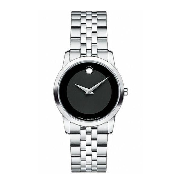 Movado Women's Quartz Swiss Made Stainless Steel Black Dial 28mm