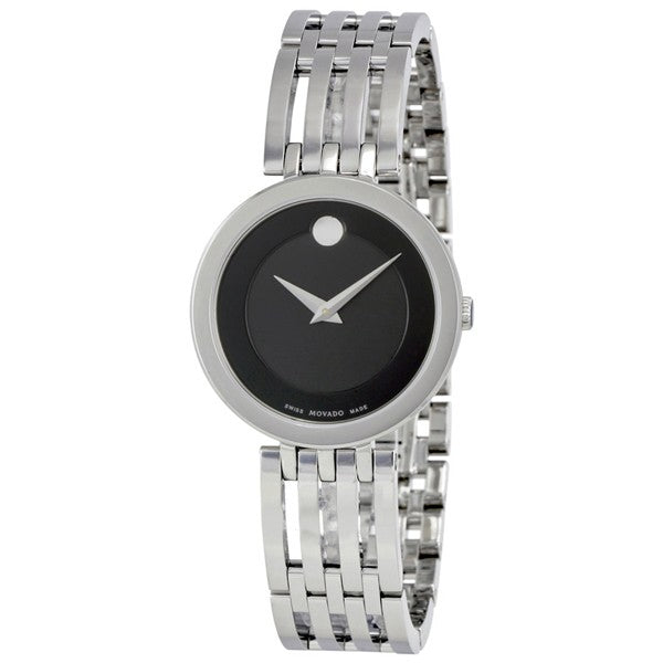 Movado Women’s Quartz Swiss Made Stainless Steel Black Dial 28mm Watch 0607051 Main Image