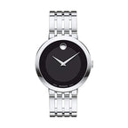 Movado Men’s Swiss Made Quartz Stainless Steel Black Dial 39mm Watch 0607057