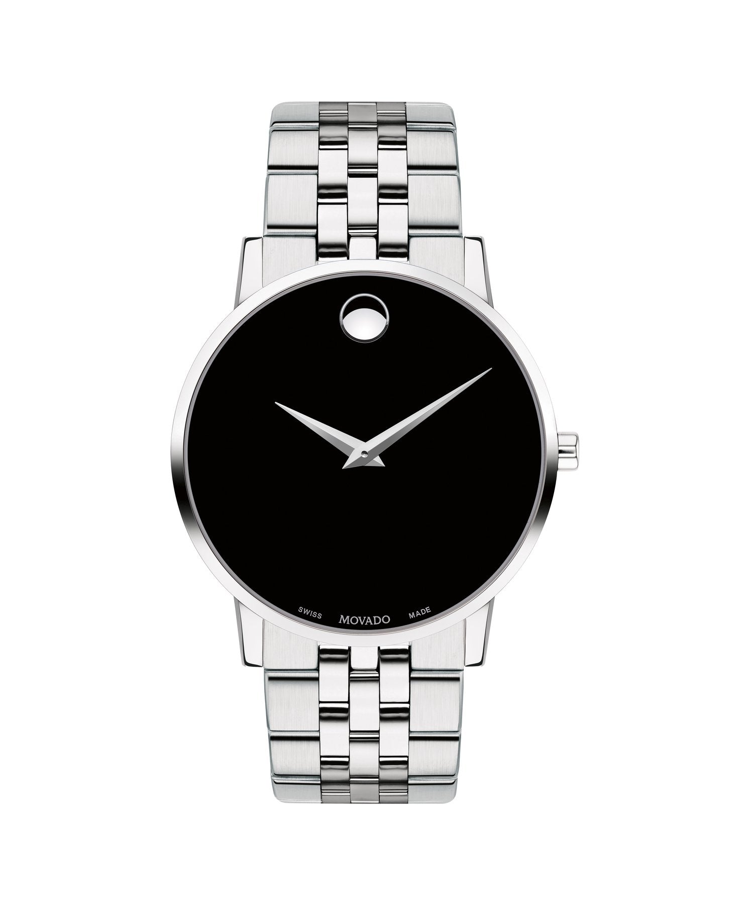 Movado Men’s Quartz Swiss Made Stainless Steel Black Dial 40mm Watch 0607199
