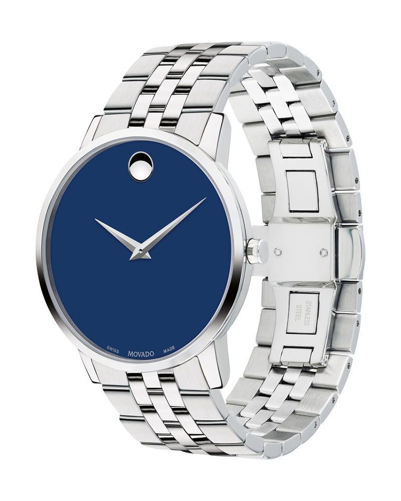 Movado Men’s Swiss Made Quartz Stainless Steel Blue Dial 40mm Watch 0607212