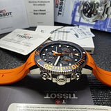 Tissot mens Seastar 660/1000 Stainless Steel Casual Watch Orange T1204171705101