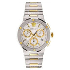 Versace Men’s Quartz Swiss Made Two-tone Stainless Steel Silver Dial 43mm Watch VEZ900321