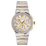 Versace Men’s Quartz Swiss Made Two-tone Stainless Steel Silver Dial 43mm Watch VEZ900321