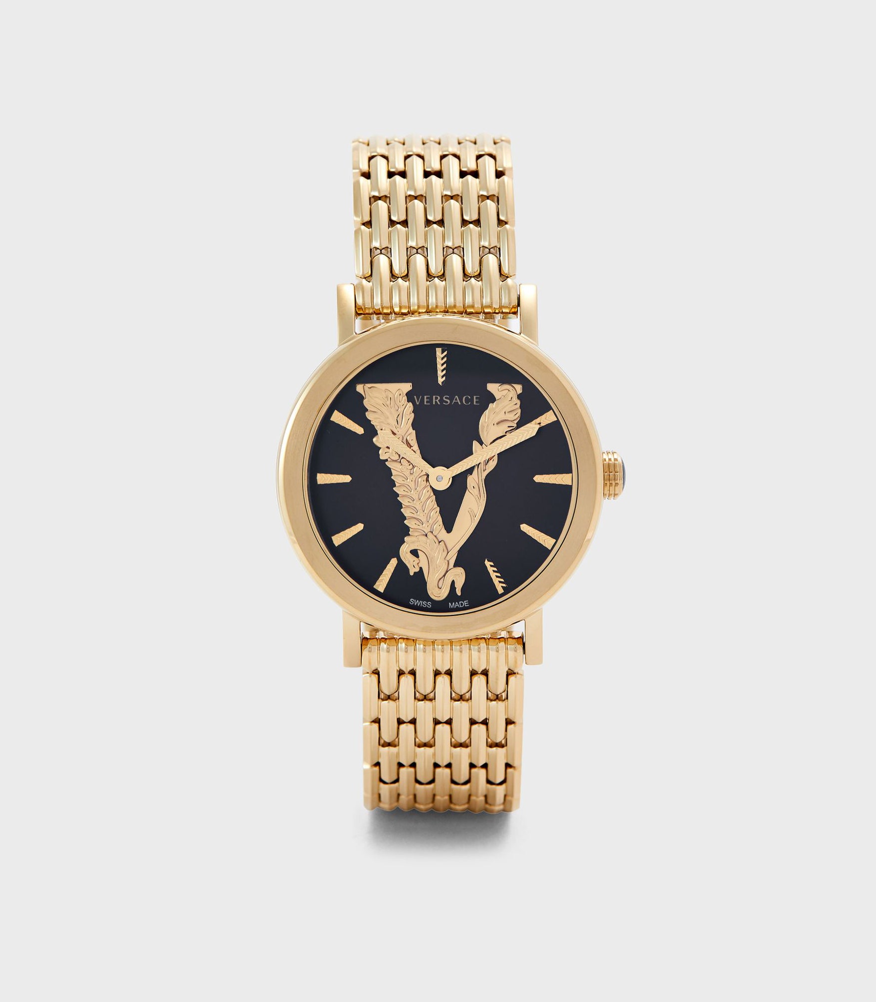 Versace Women Quartz Swiss Made Stainless Steel Black Dial 36mm Watch VEHC00619
