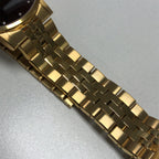 Movado Museum Series Mens Gold Tone Black Dial Diamond Quartz Watch 0607625