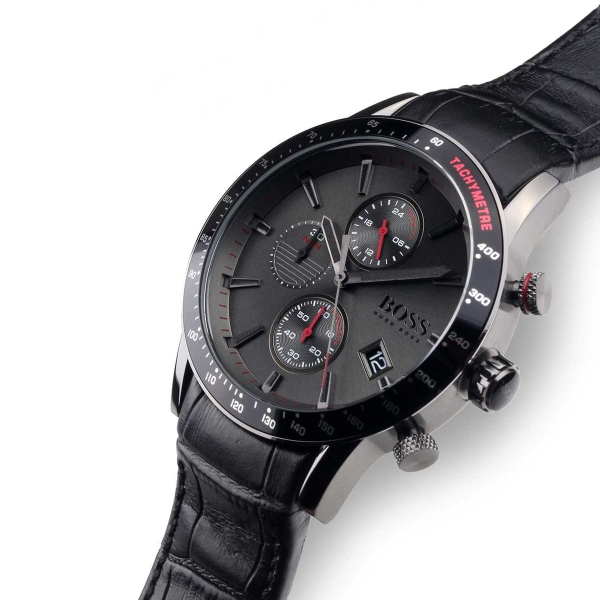 Hugo boss men's analogue quartz watch with leather strap Outlet
