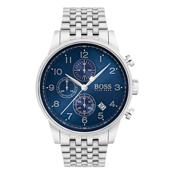 Hugo Boss Men’s Quartz Stainless Steel Blue Dial 44mm Watch 1513498 Hover Image
