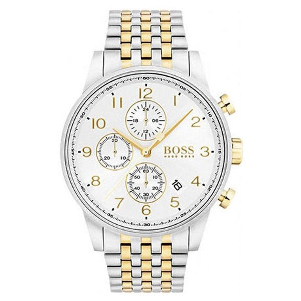 Hugo Boss Men’s Chronograph Quartz Stainless Steel White Dial 44mm Watch 1513499