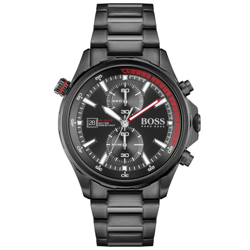 Hugo Boss Men’s Chronograph Quartz Stainless Steel Black Dial 46mm Watch 1513825