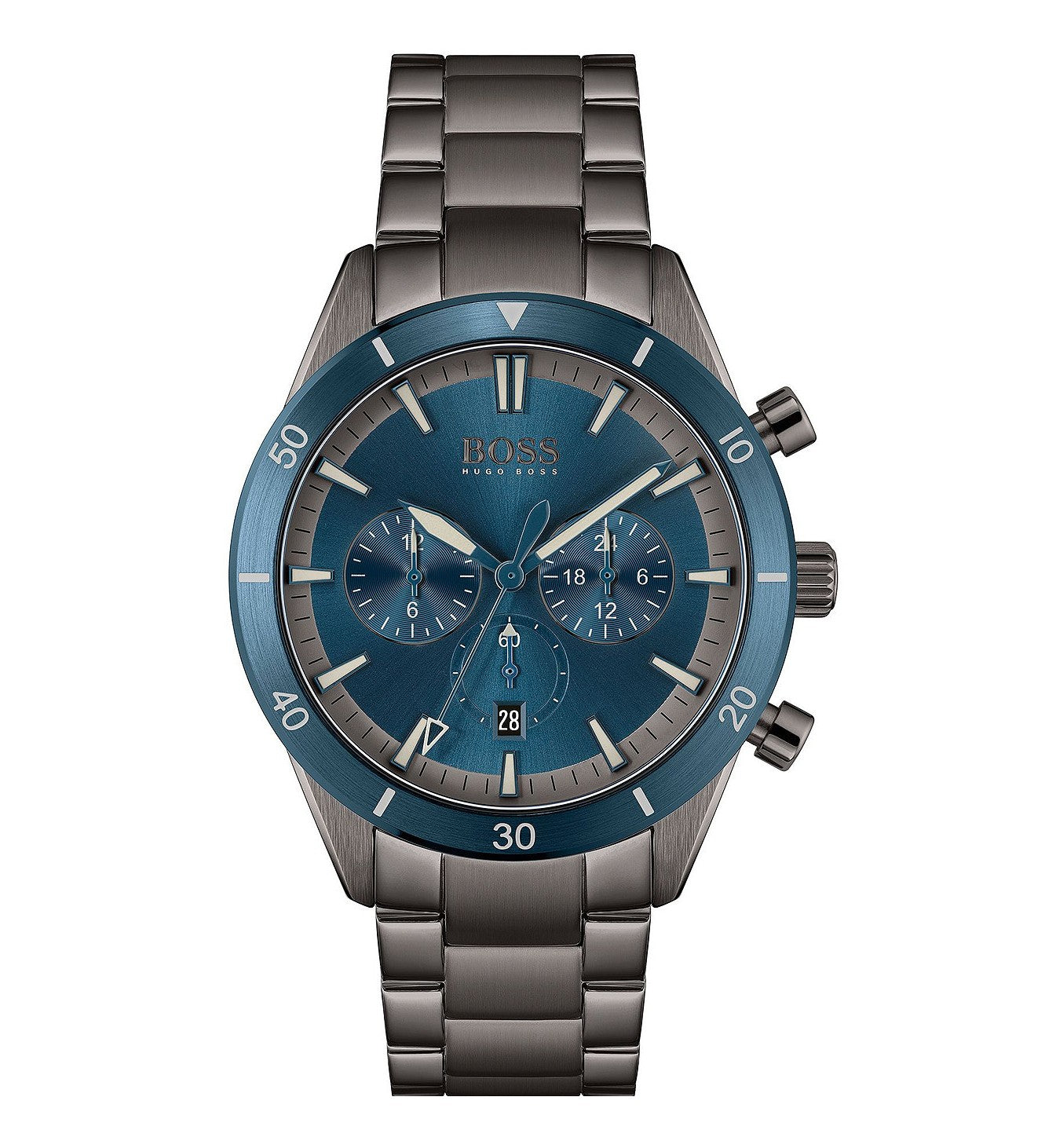Hugo Boss Men’s Chronograph Quartz Stainless Steel Blue Dial 44mm Watch 1513863