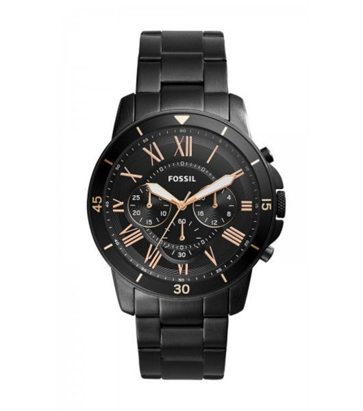Fossil Men’s Chronograph Quartz Stainless Steel Black Dial 44mm Watch FS5374
