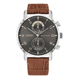 Tommy Hilfiger Men’s Quartz Leather Strap Grey Dial 44mm Watch 1710398