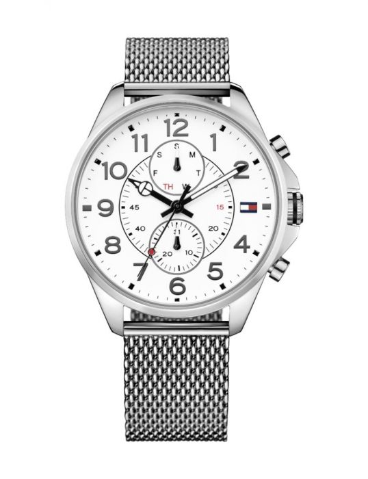 Tommy Hilfiger Men’s Chronograph Quartz Stainless Steel White Dial 46mm Watch 1791277