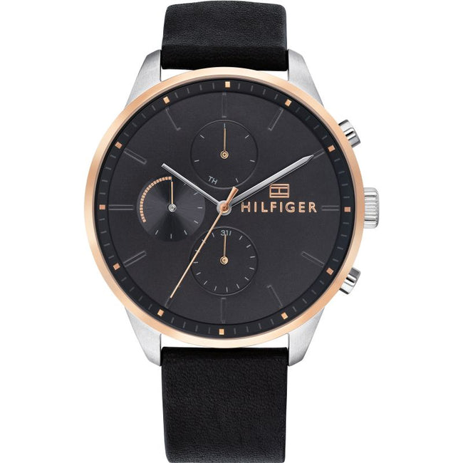 Tommy Hilfiger Men’s Quartz Leather Strap Grey Dial 44mm Watch 1791488 Hover Image