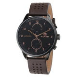 Tommy Hilfiger Men’s Quartz Leather Strap Black Dial 44mm Watch 1791577