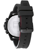 Tommy Hilfiger Men’s Quartz Silicone Strap Black Dial 45mm Watch 1791793