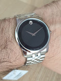 Movado Men’s Swiss Made Quartz Stainless Steel Black Dial 40mm Watch 0606504
