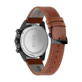 Hugo Boss Men’s Quartz Leather Strap Black Dial 44mm Watch 1513851