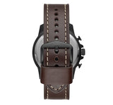 Fossil Men’s Quartz Brown Leather Strap Black Dial 46mm Watch FS5601