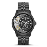 Fossil Men’s Automatic Black Stainless Steel Black Skeleton Dial 44mm Watch ME1136